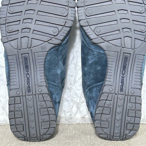 Skechers Womens Blue Suede Bikers-Zippiest MocToe Zip Ankle Booties Boots SZ 9.5 - Picture 10 of 11
